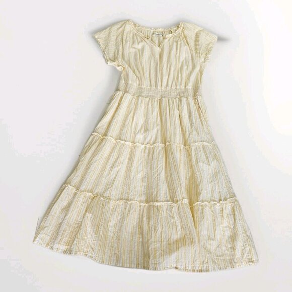 Aventura Dress Womens XL Buttery Yellow White Tiered Lined Skirt Summer Cottage - Picture 7 of 16